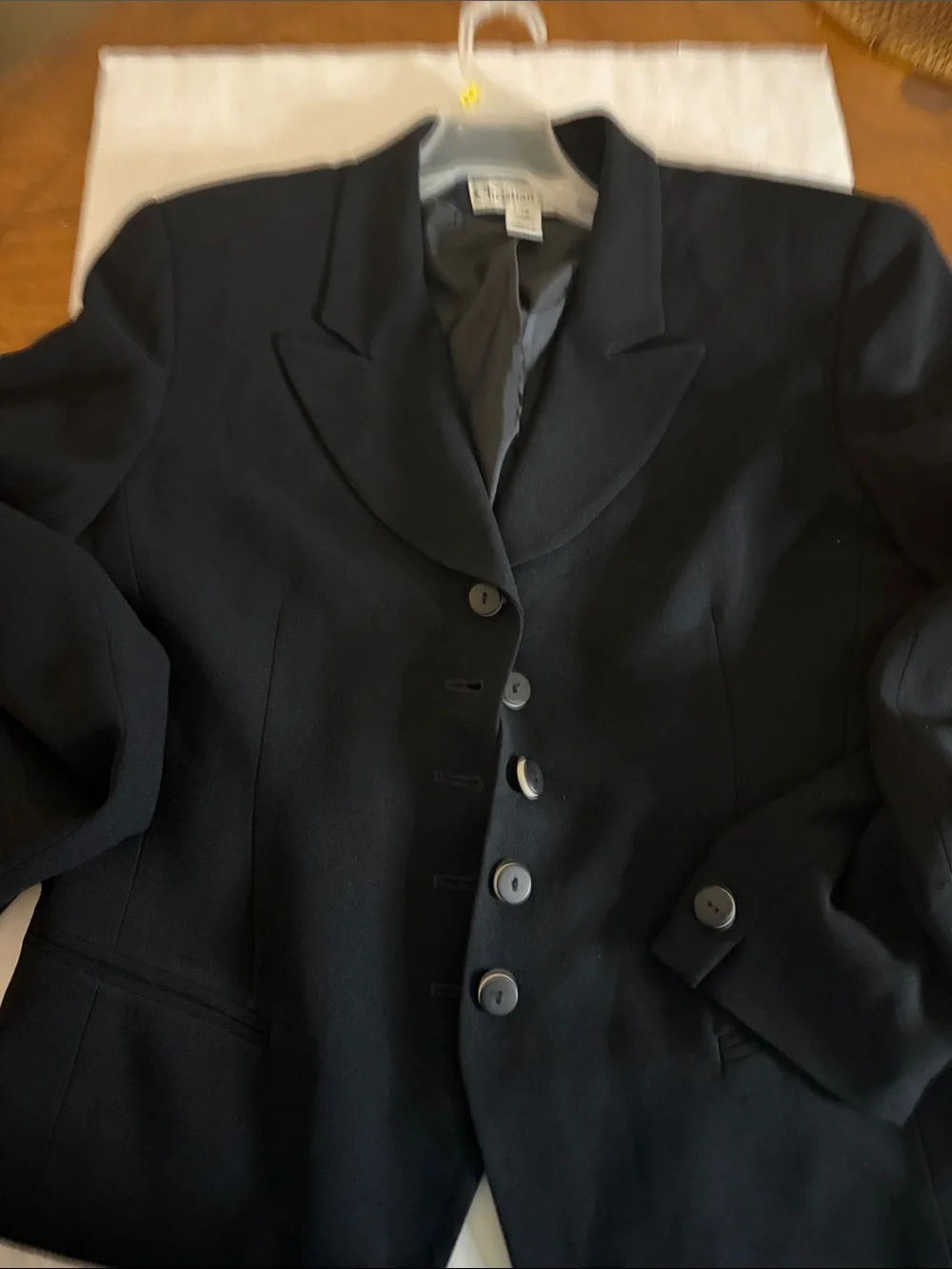 Dior  vintage Black Women's Tailored Blazer with Button Front